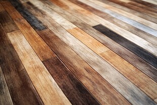 多彩拼接木地板特写