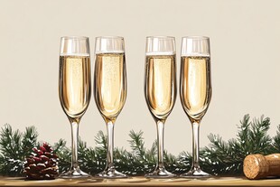 节日香槟美酒欢庆场景