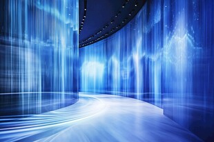 梦幻蓝色科技光影空间