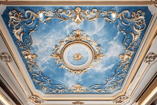 华丽欧式天花板艺术彩绘