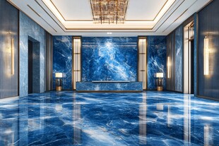 豪华蓝调大理石大堂空间