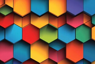 多彩六边形几何图案背景