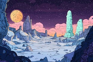 梦幻外星冰雪地貌景观