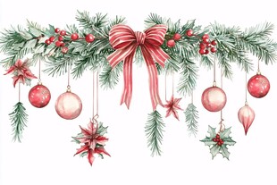 圣诞松枝装饰挂饰