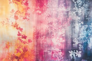 梦幻花卉渐变背景图案