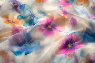 多彩花卉印花轻柔面料