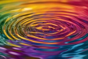 五彩斑斓的水面涟漪