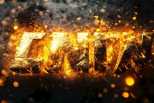 火焰特效金色文字艺术图