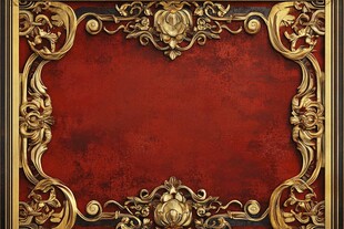 古典金色雕花红色背景图