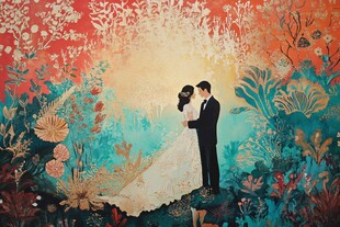 梦幻花园中的浪漫婚礼