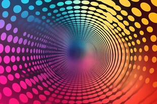 炫彩波点渐变隧道背景