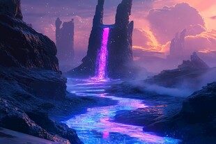 梦幻外星瀑布景观