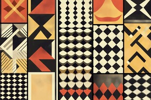 几何图案拼接艺术装饰画