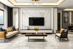 现代轻奢风客厅优雅设计