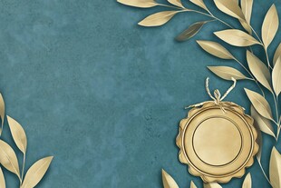 蓝底金饰装饰背景图