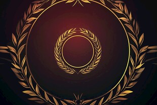 金色麦穗花环背景图