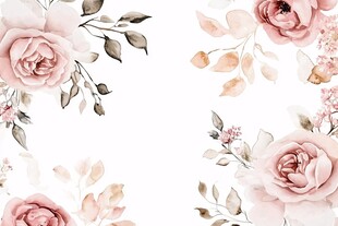 粉色花卉水彩装饰图案