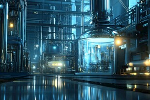 未来感工业设施内部景象