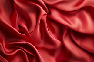 红色绸缎纹理特写