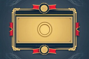 金色华丽边框荣誉证书模板