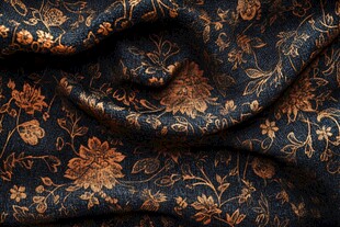 复古花卉图案深色布料