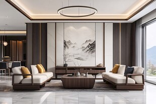 新中式风格雅致客厅空间