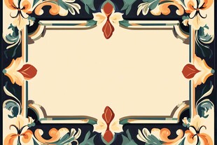 复古花卉边框图案设计