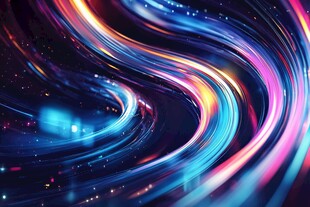 炫彩流动光线梦幻背景图