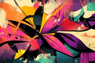 抽象多彩涂鸦艺术画面