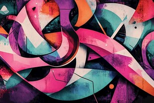 绚丽多彩抽象涂鸦艺术画