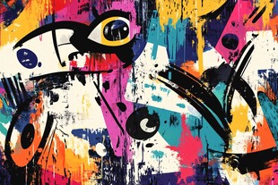 多彩街头涂鸦艺术画面