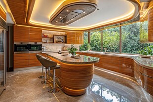 豪华现代弧形开放式厨房