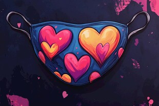 爱心图案的个性创意口罩