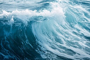 澎湃海浪 蓝色海洋景观