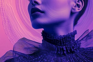 梦幻紫色系时尚女性肖像