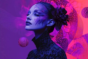 梦幻紫调时尚美妆人像