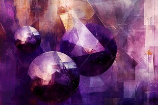 紫色几何抽象艺术画作