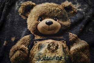 可爱棕色小熊印花T恤