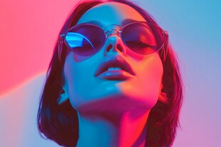 时尚酷感墨镜女士肖像