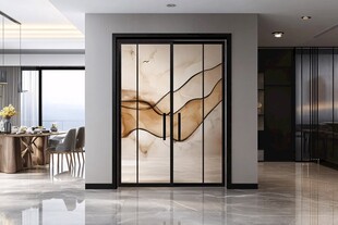 现代简约风格艺术玻璃移门