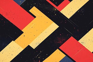 几何色块拼接抽象艺术图
