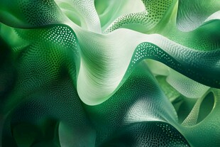 绿色梦幻波浪纹理图案