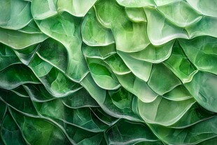 翠绿层叠的梦幻叶片纹理