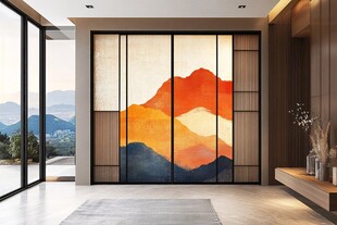 现代风山水艺术玄关设计