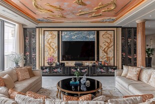 中式奢华客厅的精致装饰