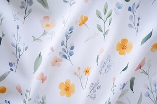 清新花卉图案布料