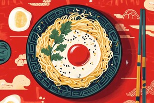 日式拉面插画 美味诱人