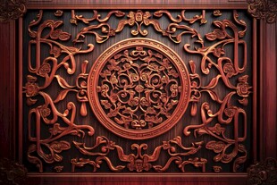 中式古典木雕花纹装饰图案