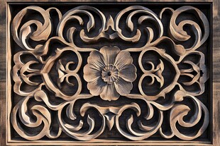中式木雕花纹装饰艺术品