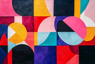 多彩几何抽象艺术画作